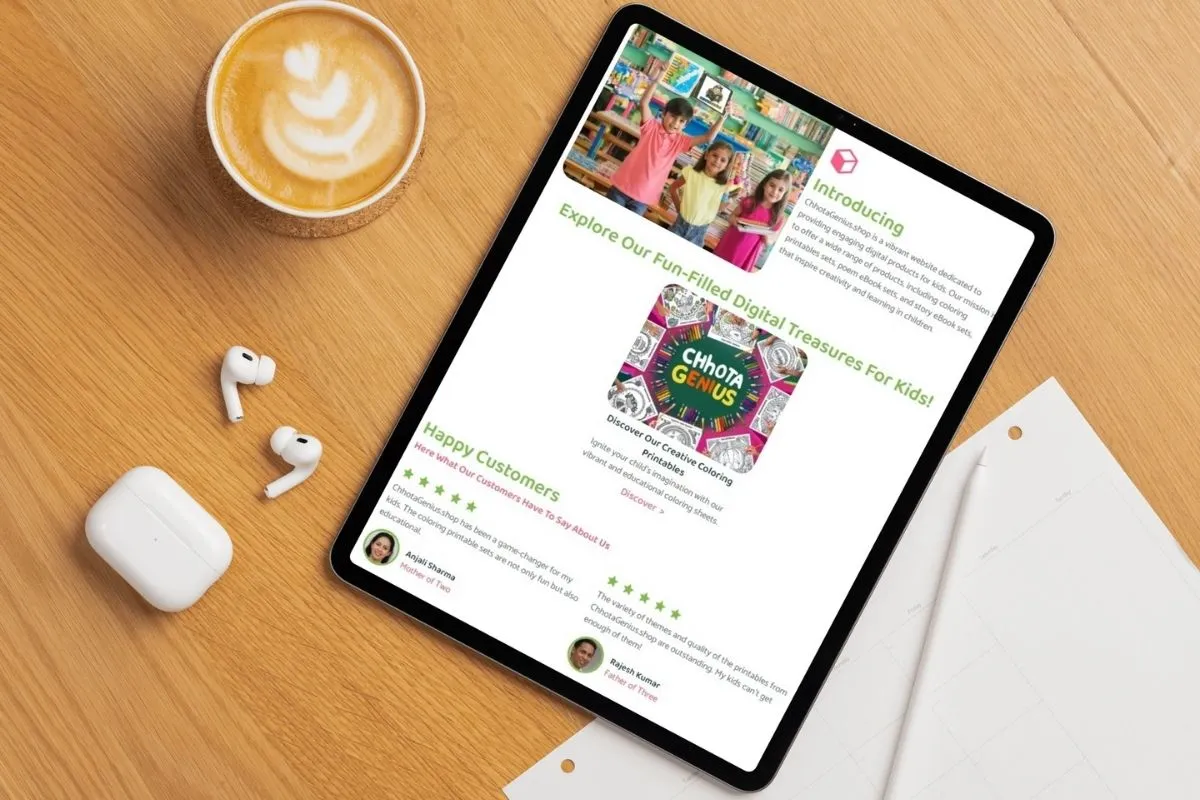 Home Page Tablet View